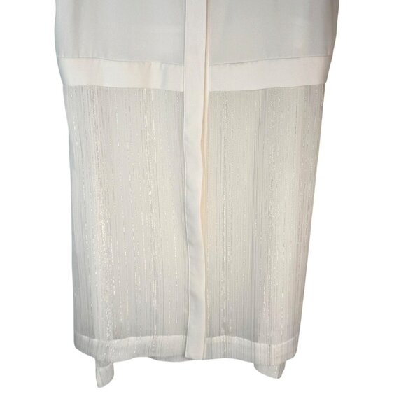 2/$30 Candies M White Sleeveless Button-Up Blouse With Sheer Detail - Picture 8 of 16